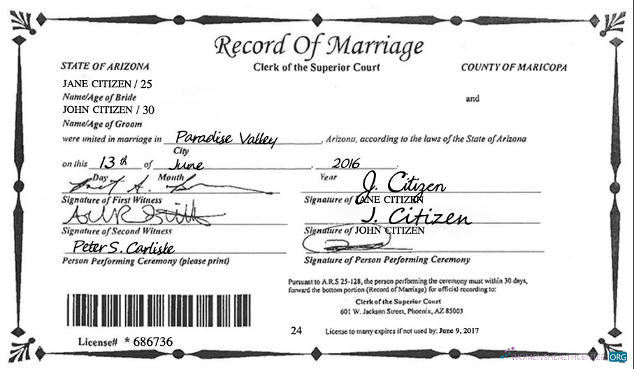 Download USA Arizona state marriage certificate template in PSD format Photoshop template